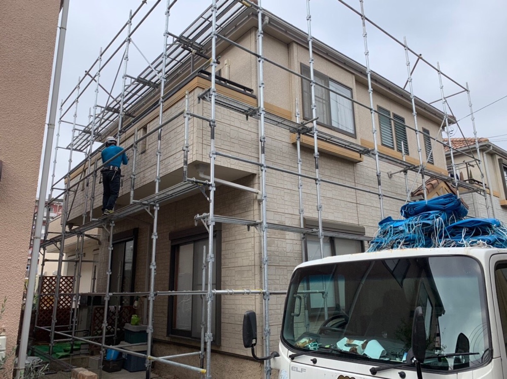 埼玉県草加市 改修足場工事